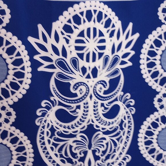 INC Blue & White Neo Romance Lace Print Shift Dress - Picture 4 of 7